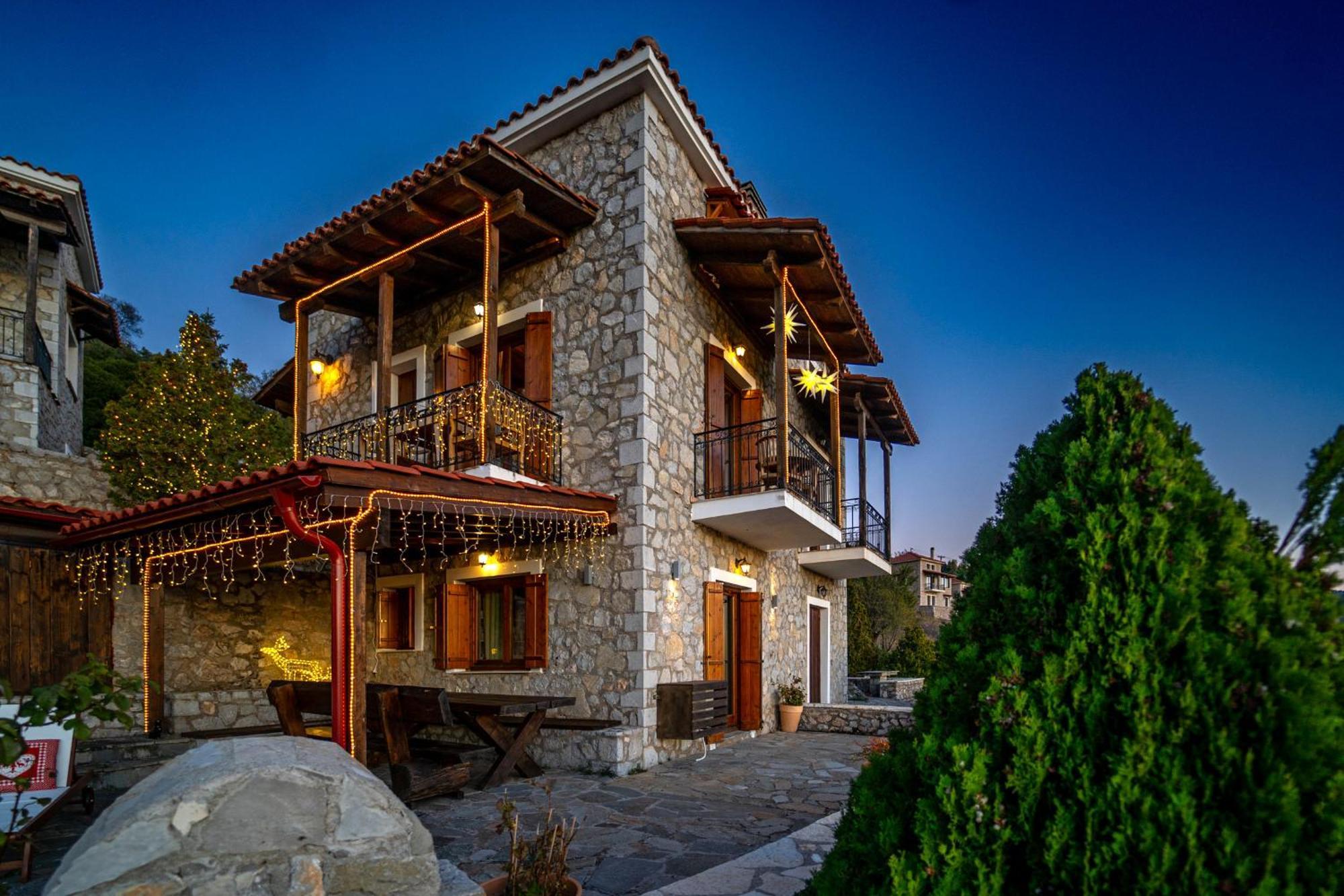 Rock Dandy Deluxe Chalet In Arachova - Delphi, Sauna, Prv Parking, Amazing View Exterior foto